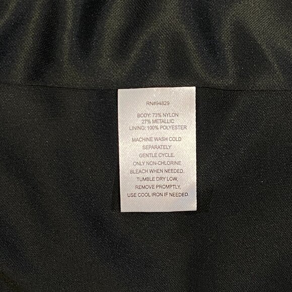 Derek Heart Black Silver Shimmery Greek Key Shift Dress Boat Neck Cap Sleeve 1X - Picture 14 of 14